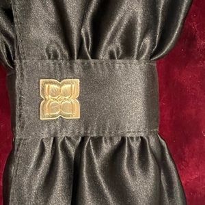 BCBG black satin Evening clutch. NWT